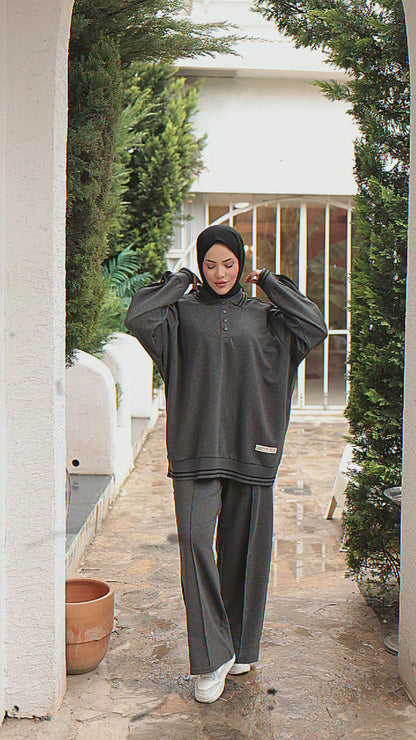 Modest Oversized Sportswear Set – Casual &amp; Chic Tracksuit for Women